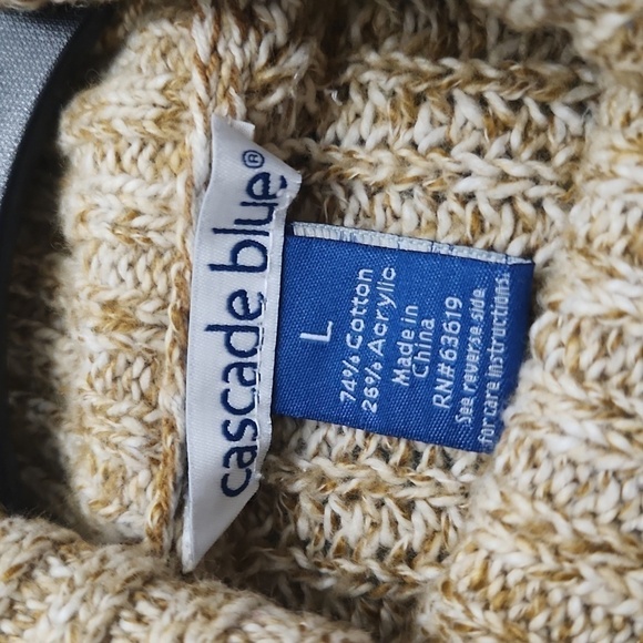 New Chunky Knit Long Sleeve Sweater Cozy Fall Outfit Winter Lagenlook Coastal - Picture 6 of 6